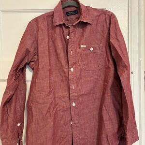 Polo size M rust colored button down. Front pocket.